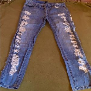 Ripped boyfriend jeans